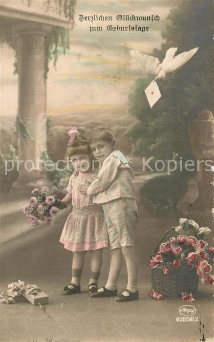 Foto Amag Nr. 62558/2 Geburtstag Kinder Brieftaube Bl
