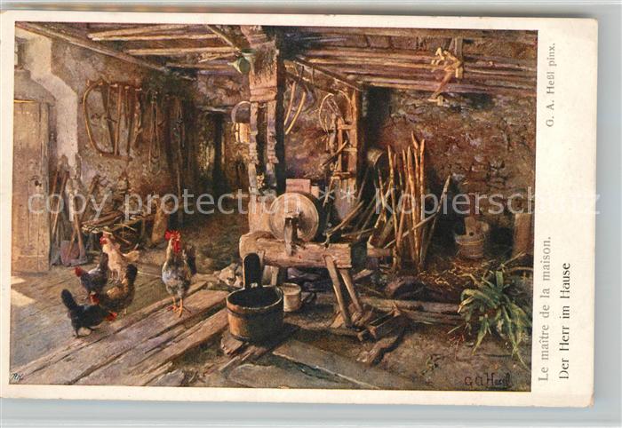 Kuenstlerkarte G. A. Hessl Der Herr im Hause