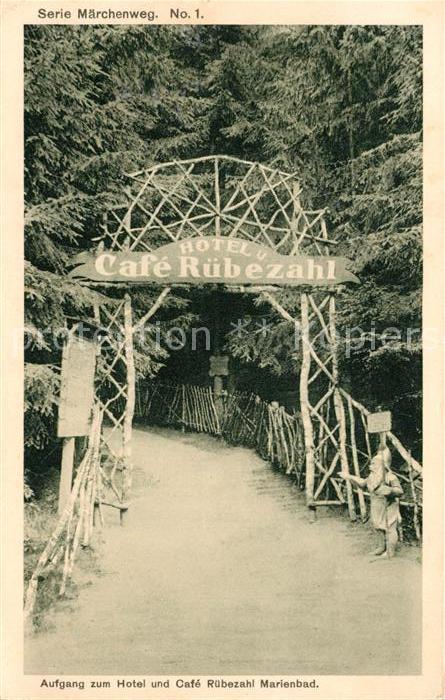 Marienbad Tschechien Boehmen Aufgang zum Hotel und Cafe Ruebezahl NZ4