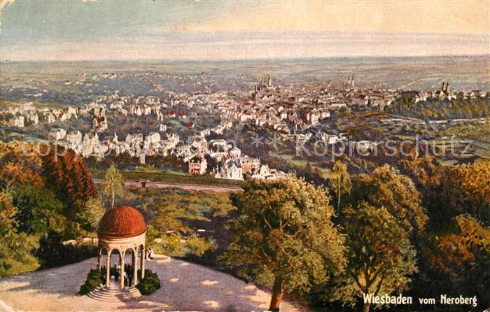 Verlag WIRO Wiedemann Nr. 1909 A Wiesbaden vom Neroberg