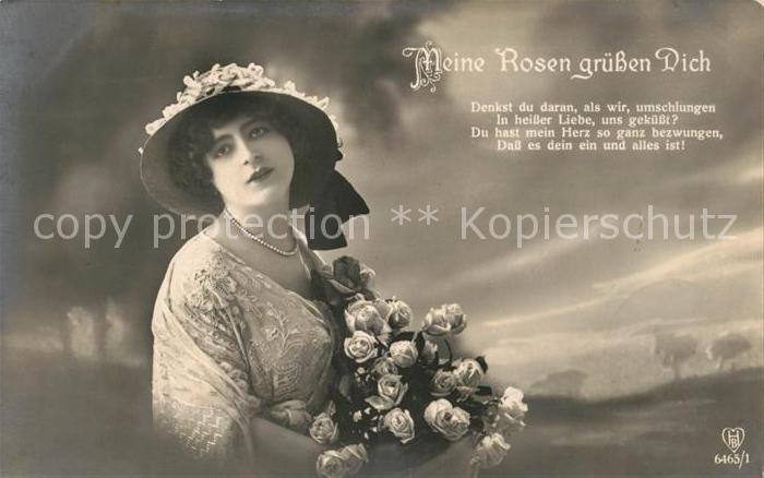 Foto HB Nr. 6465/1 Meine Rosen grüssen Dich Poesie