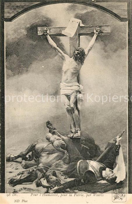 Kuenstlerkarte Weerts Pour l_Humanite pour la Patrie J