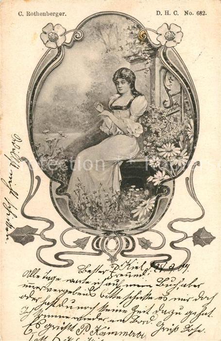 Kuenstlerkarte C. Rothenberger Frau Blumen