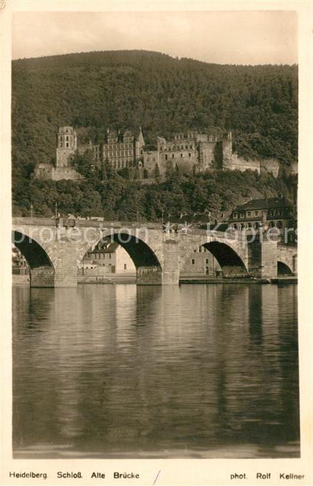 Foto Kellner Rolf Nr. 5921 Heidelberg Schloss Alte Brücke