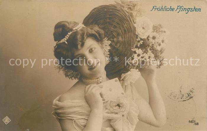 Foto OePG Nr. 467/68 Pfingsten Frau Blumen