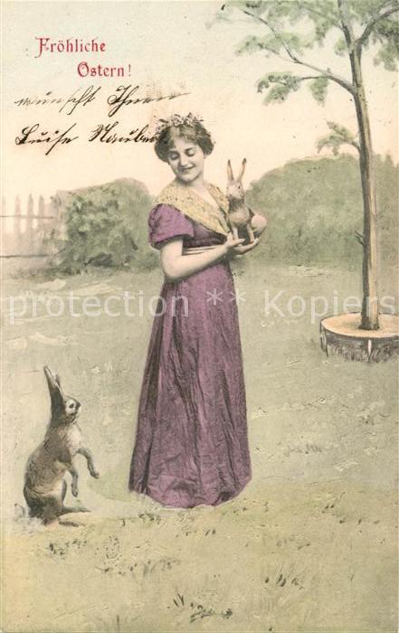 Ostern Easter Paques Frau Hasen