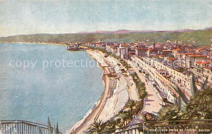 Verlag Tucks Oilette Nr. 5 Nice Vue Prise de l_Hotel Suisse