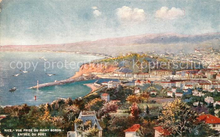 Verlag Tucks Oilette Nr. 12 Nice Vue prise du Mont Boron Port