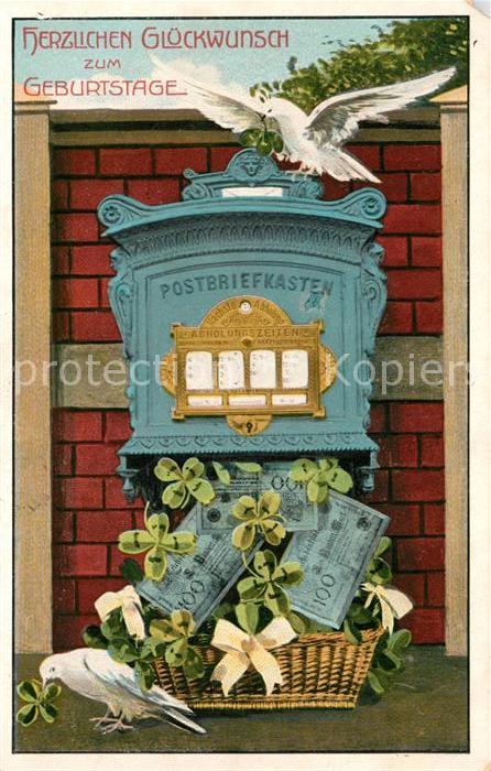 Briefkasten Tauben Kleeblätter Geburtstag