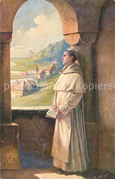 Kuenstlerkarte R. Stift Blick ins Leben Mönch