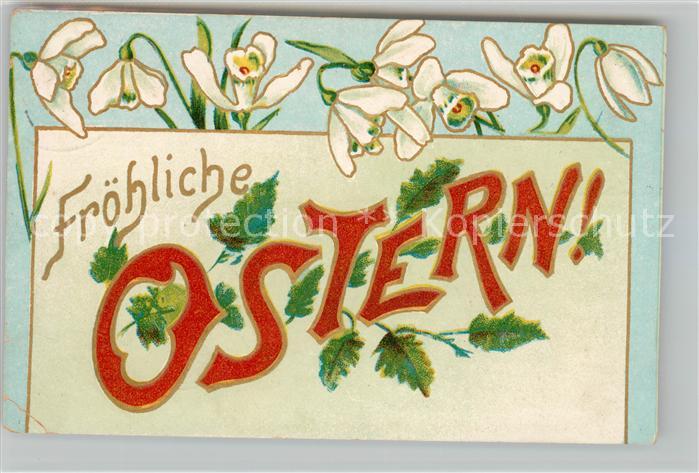 Ostern Easter Paques Schneegloeckchen Litho