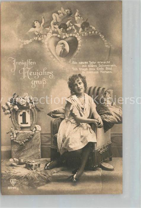 Foto HB Nr. 8747/1 Neujahr Frau Engel