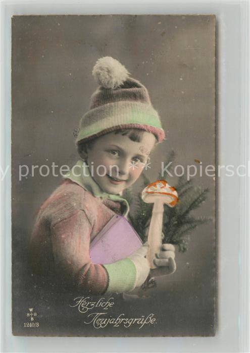 Foto SBW Nr. 1240/3 Kind Mütze Pilz Neujahr
