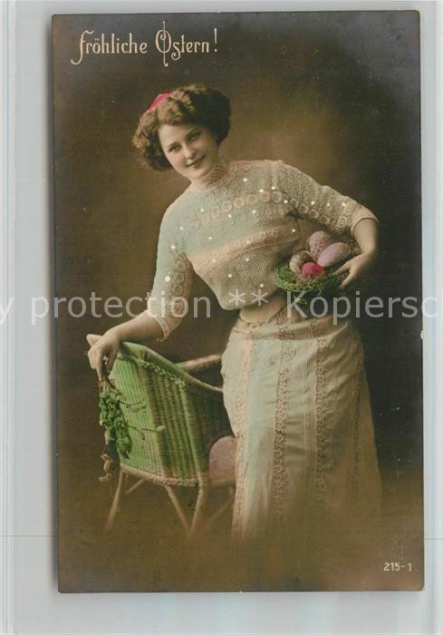 Ostern Easter Paques Frau Ostereier