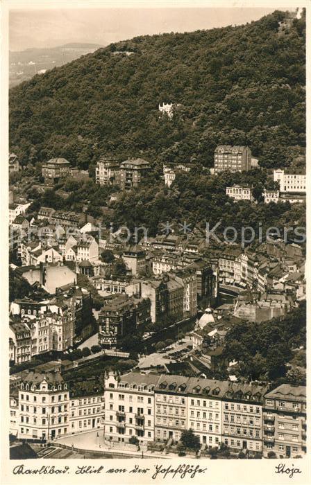 Karlsbad Eger Blick von der Josefshoehe
