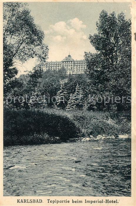 Karlsbad Eger Teplpartie beim Imperial Hotel