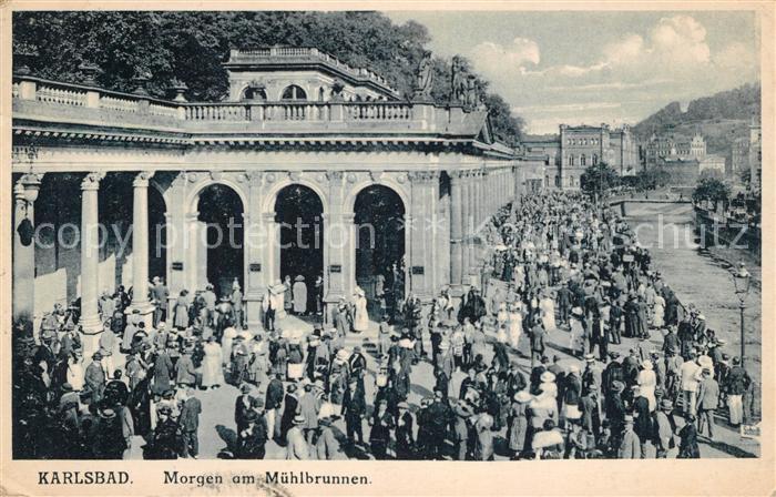 Karlsbad Eger Morgen am Muehlbrunnen