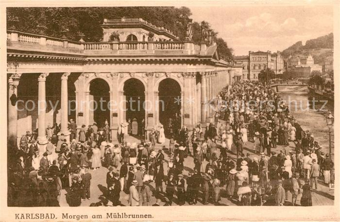 Karlsbad Eger Morgen am Muehlbrunnen