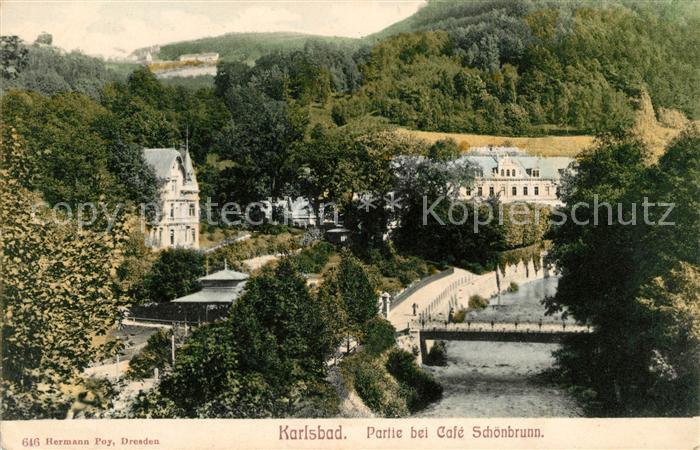 Karlsbad Eger Partie bei Cafe Schoenbrunn
