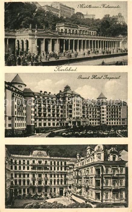Karlsbad Eger Muehlbrunn Kolonnade Grand-Hotel-Imperial