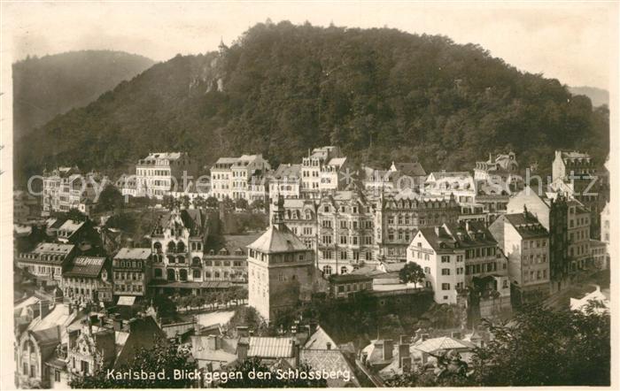 Karlsbad Eger Fliegeraufnahme mit Schlossberg