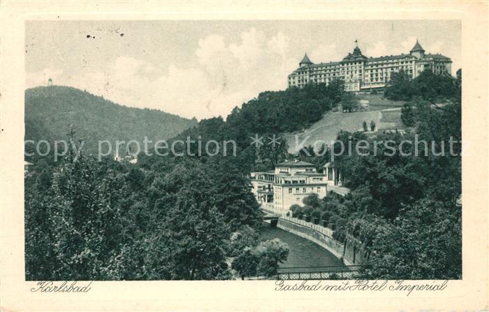 Karlsbad Eger Gasbad mit Hotel Imperial