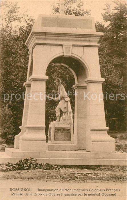 Rossignol Inauguration du Monument aux Coloniaux Francais Remise de la Croix de