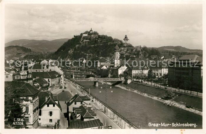 Graz Steiermark Mur und Schlossberg