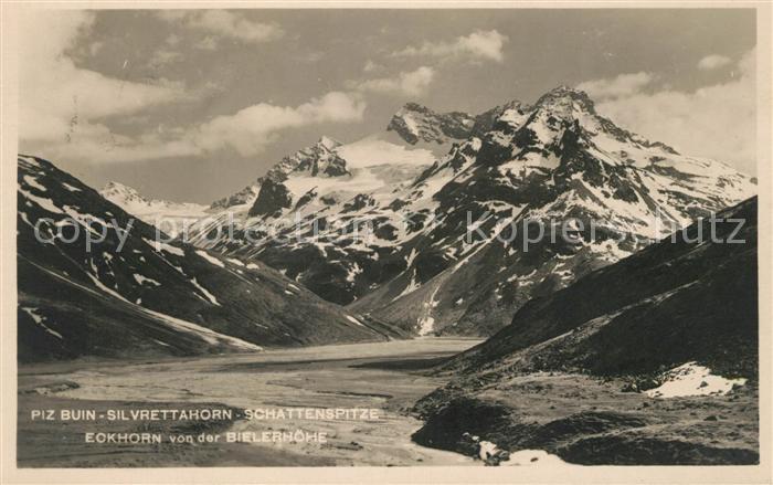 Piz-Buin Silvrettahorn Schattenspitze Eckhorn von der Bielerhoehe