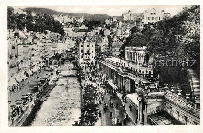 Karlsbad Eger Felsenquelle und Muehlbrunnkolonnade