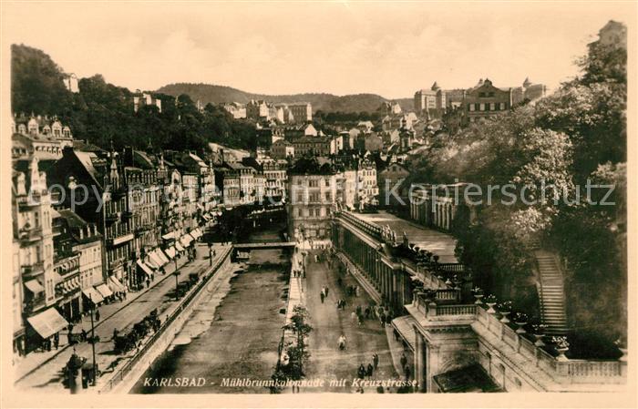Karlsbad Eger Muehlbrunnkolonnade mit Kreuzstrasse