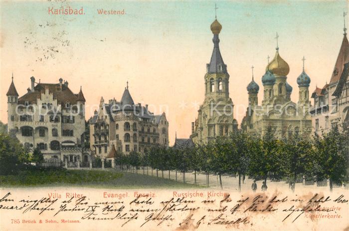 Karlsbad Eger Villa Ritter Ev Hospiz Russische Kirche