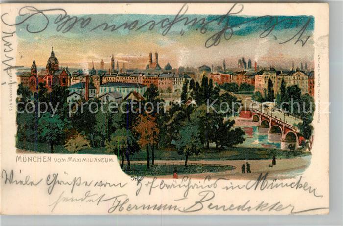 Muenchen Bayern Blick vom Maximilianeum