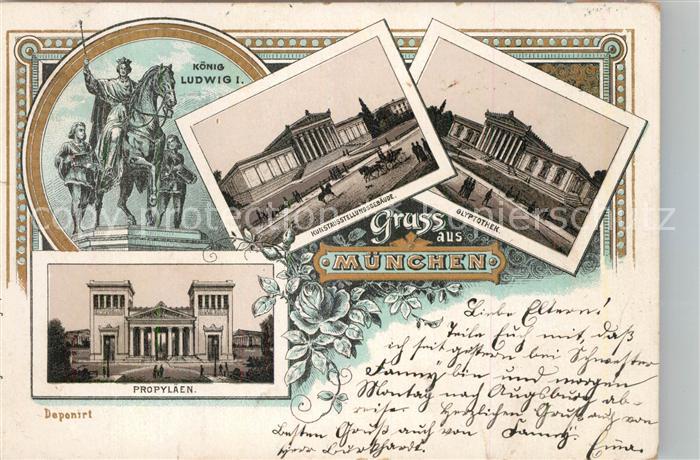 Muenchen Bayern Koenig Ludwig I Kunstausstellungsgebaeude Glyptothek Propylaen