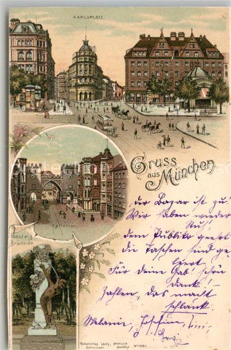 Muenchen Bayern Karlsplatz Karlsthor Gasteig Brunnen