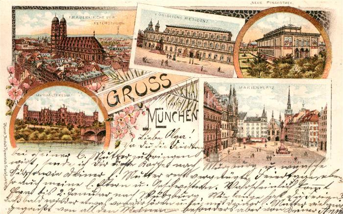 Muenchen Bayern Residenz Frauenkirche Maximilianeum Marienplatz