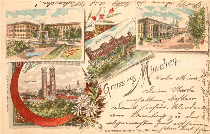 Muenchen Bayern Residenz Universitaet Frauenkirche