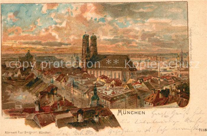 Muenchen Bayern Frauenkirche Kuenstlerkarte