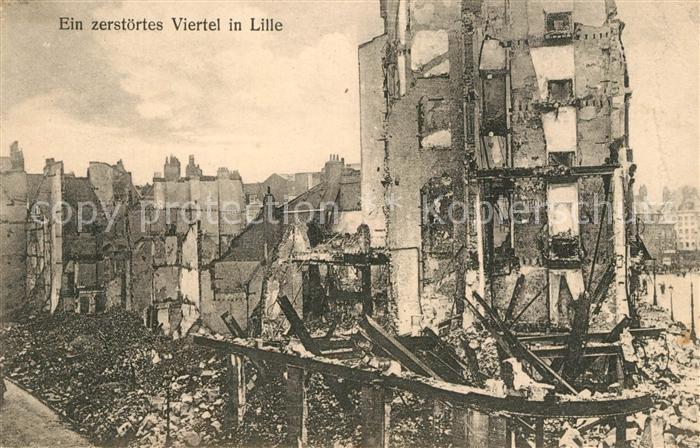 Lille Nord Kriegszerstoerung Gebaeude
