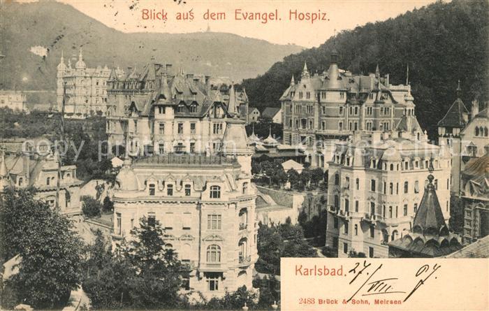 Karlsbad Eger Blick aus dem Evangelischen Hospiz