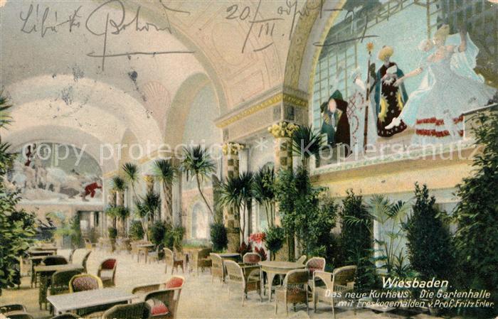 Wiesbaden Kurhaus Gartenhalle Freskogem?lde Professor Fritz Erler