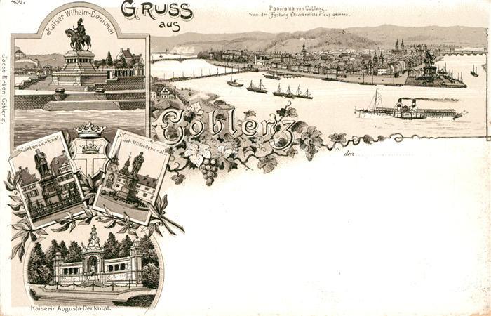 Coblenz Koblenz Kaiser Wilhelm Denkmal Goeben Denkmal Johann M?ller Denkmal Kais