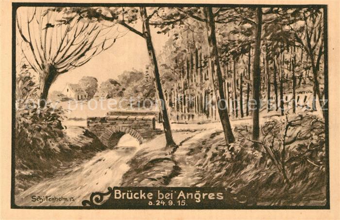 Angres Brücke Künstlerkarte Schittenheim