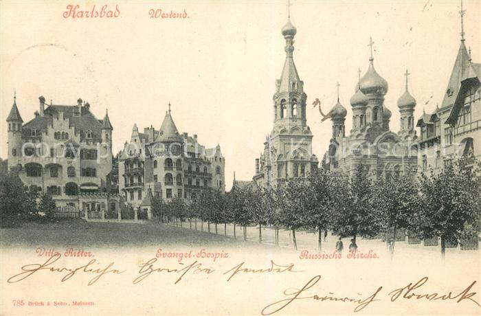 Karlsbad Eger Westend Villa Ritter Hospiz Russische Kirche