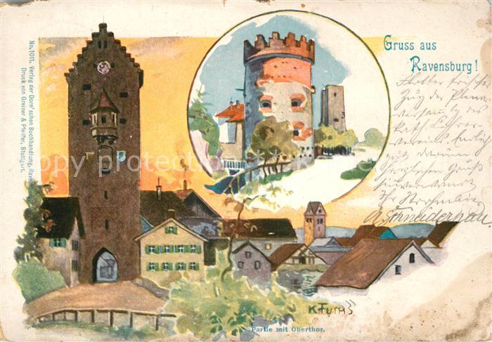 Ravensburg Wuerttemberg Turm Obertor K?nstler Furas