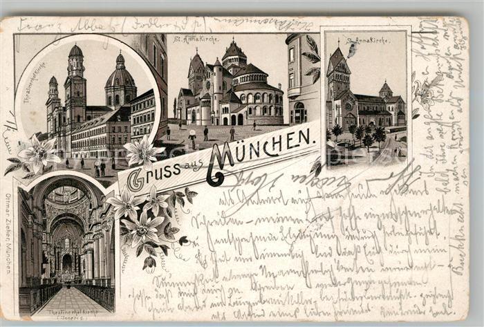 Muenchen Bayern Theatinerhof Kirche Anna Kirche