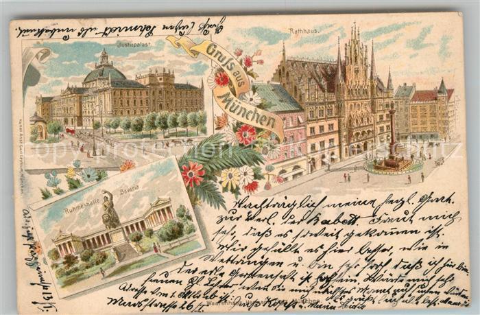 Muenchen Bayern Rathaus Justizpalast Ruhmeshalle Bavaria