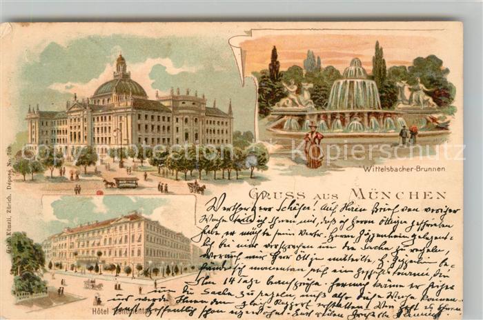Muenchen Bayern Wittelsbacher Brunnen Hotel