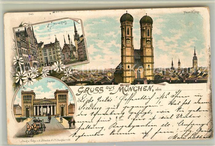 Muenchen Bayern Marienplatz Frauenkirche Propyl?en