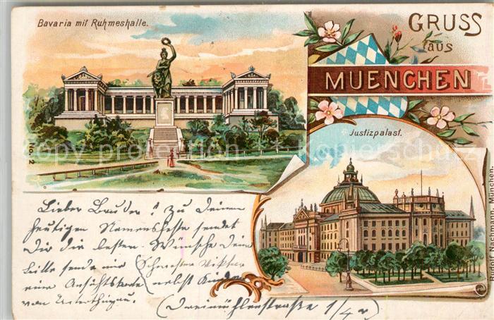 Muenchen Bayern Bavaria Ruhmeshalle Justizpalast
